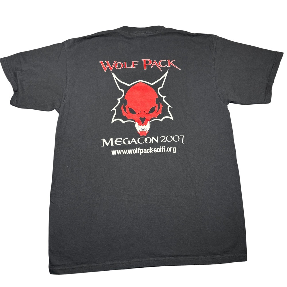 Vintage‎ Anvil MegaCon 2007 Wolf Pack Sci-Fi Convention T-Shirt Mens Large Black